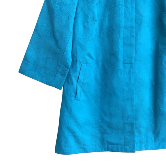Chico’s Algiers Blue Pleat Back Topper Cotton Jacket New Size 00P US Size 0/2 P - Picture 5 of 7